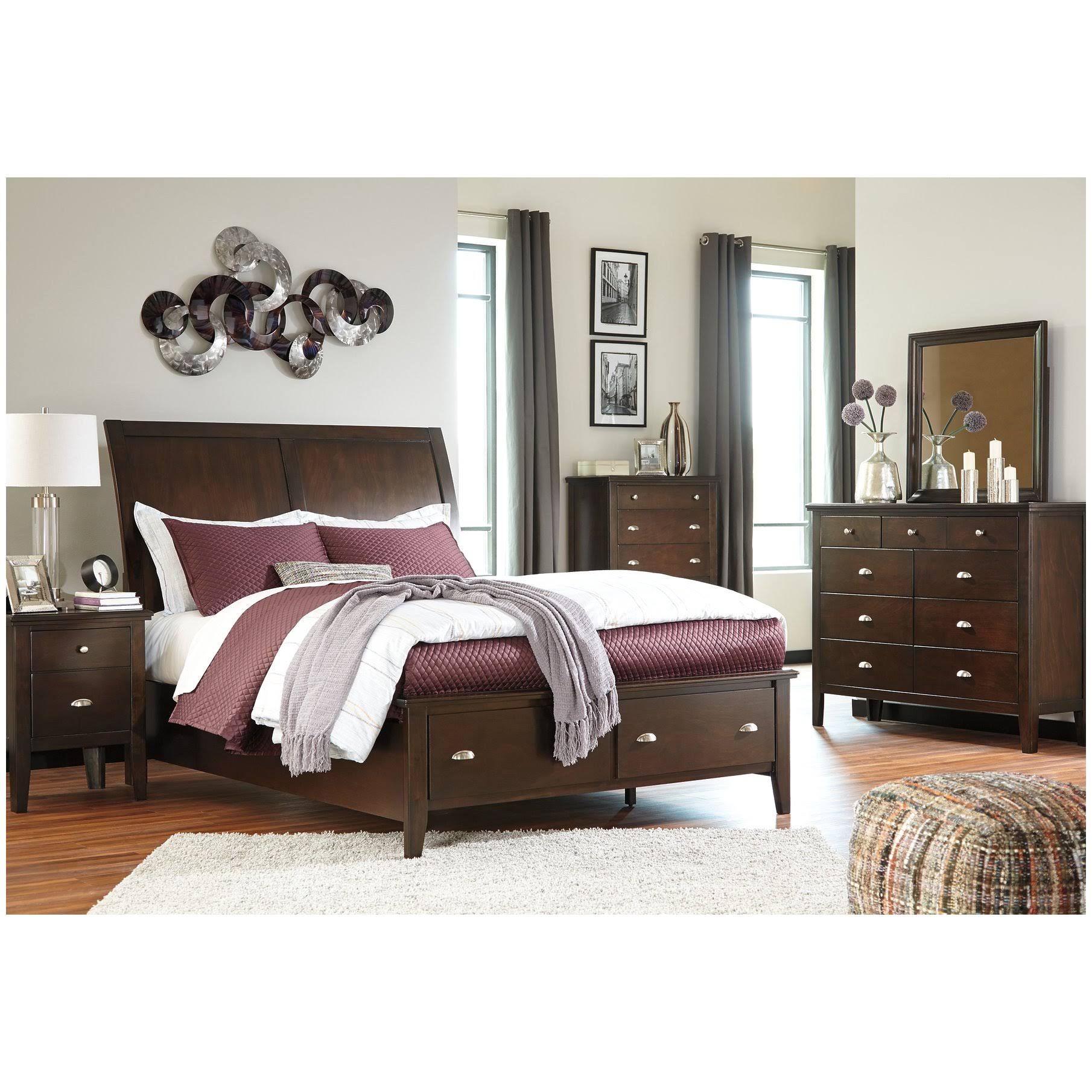 Two Drawer Night Stand in Brown G19906