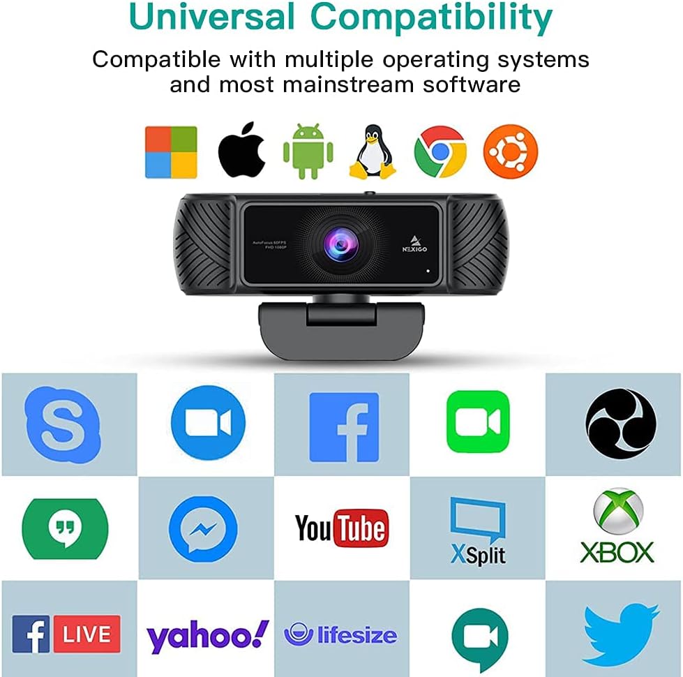 1080P AutoFocus USB Webcam with Microphone and Privacy Cover Z9952