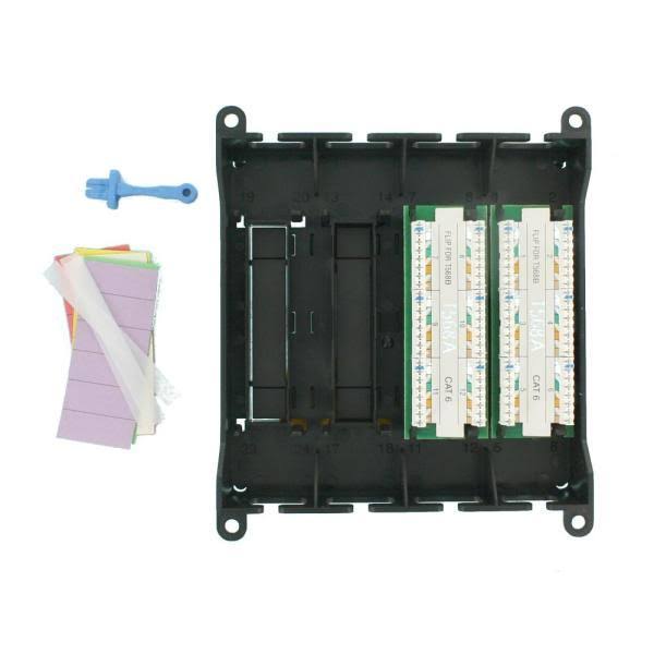 Patch Panel - CAT 6 - RJ-45 X 12 - Black ABS plastic - 12 ports J121