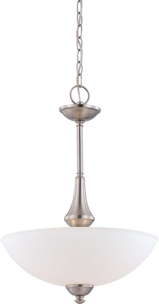 Three Light Vanity Frosted Glass Brushed Nickel Fixture D66548