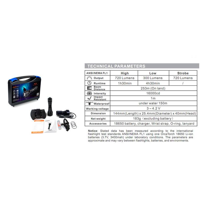 D550 Dive Light with Battery & Charger Kit M77486