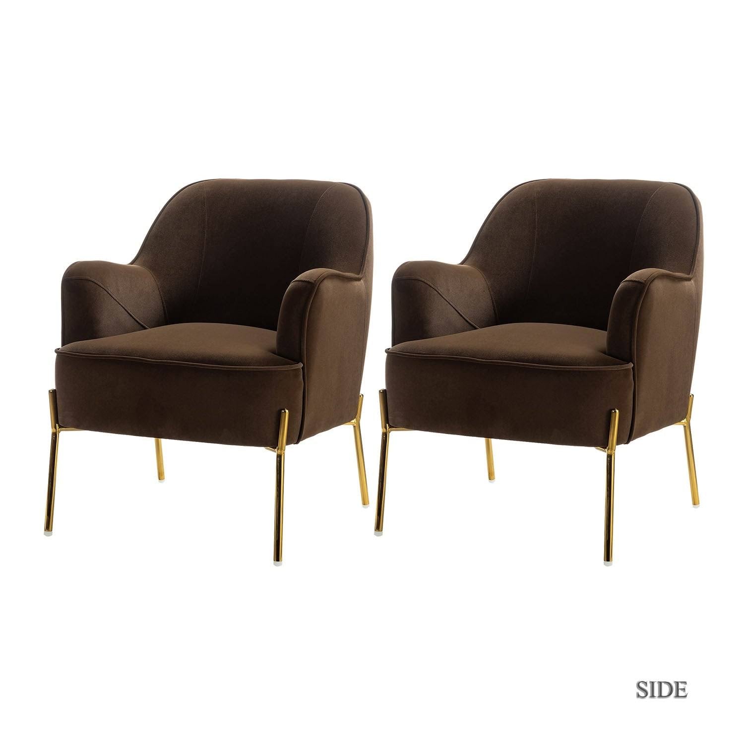 Orange Gold Legs Accent Chair (Set of 2) H766