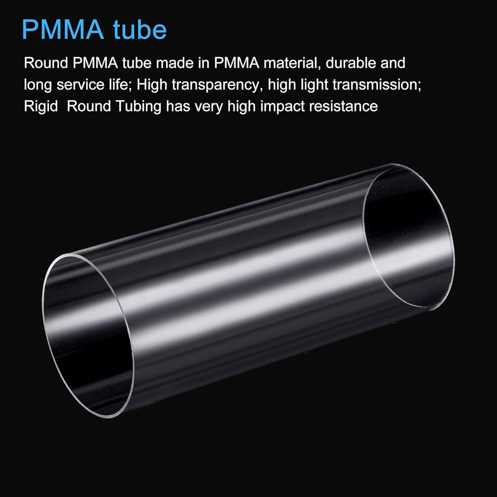 Clear 125mm ID 130mm OD Acrylic Round Tube Pack of 2 V48820