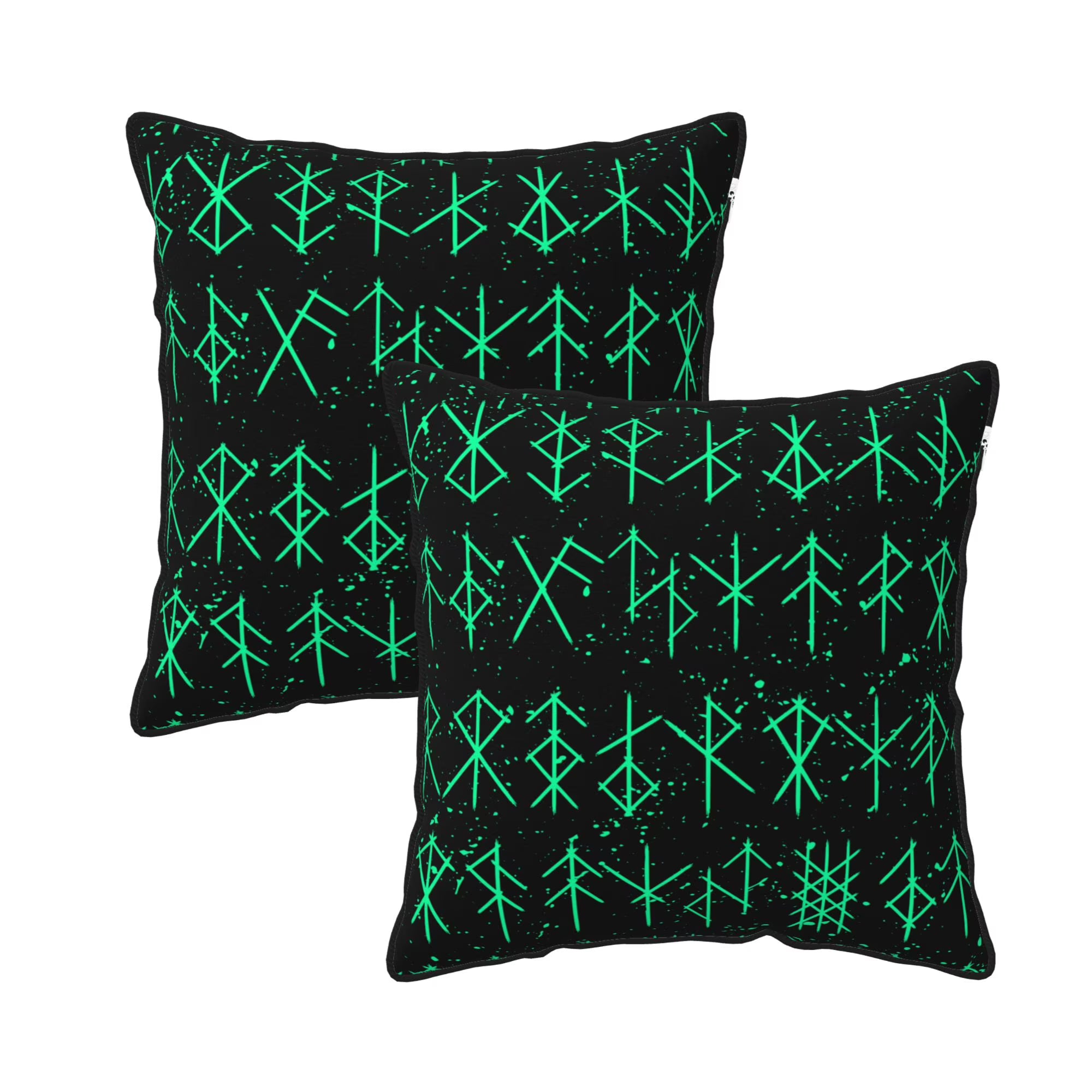 Green 20"x20" Velvet Throw Pillow Covers Set of 2 F315