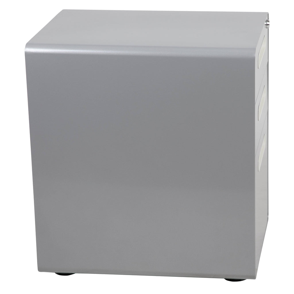 White and Charcoal 3-Drawer Mobile Locking Filing Cabinet C1284