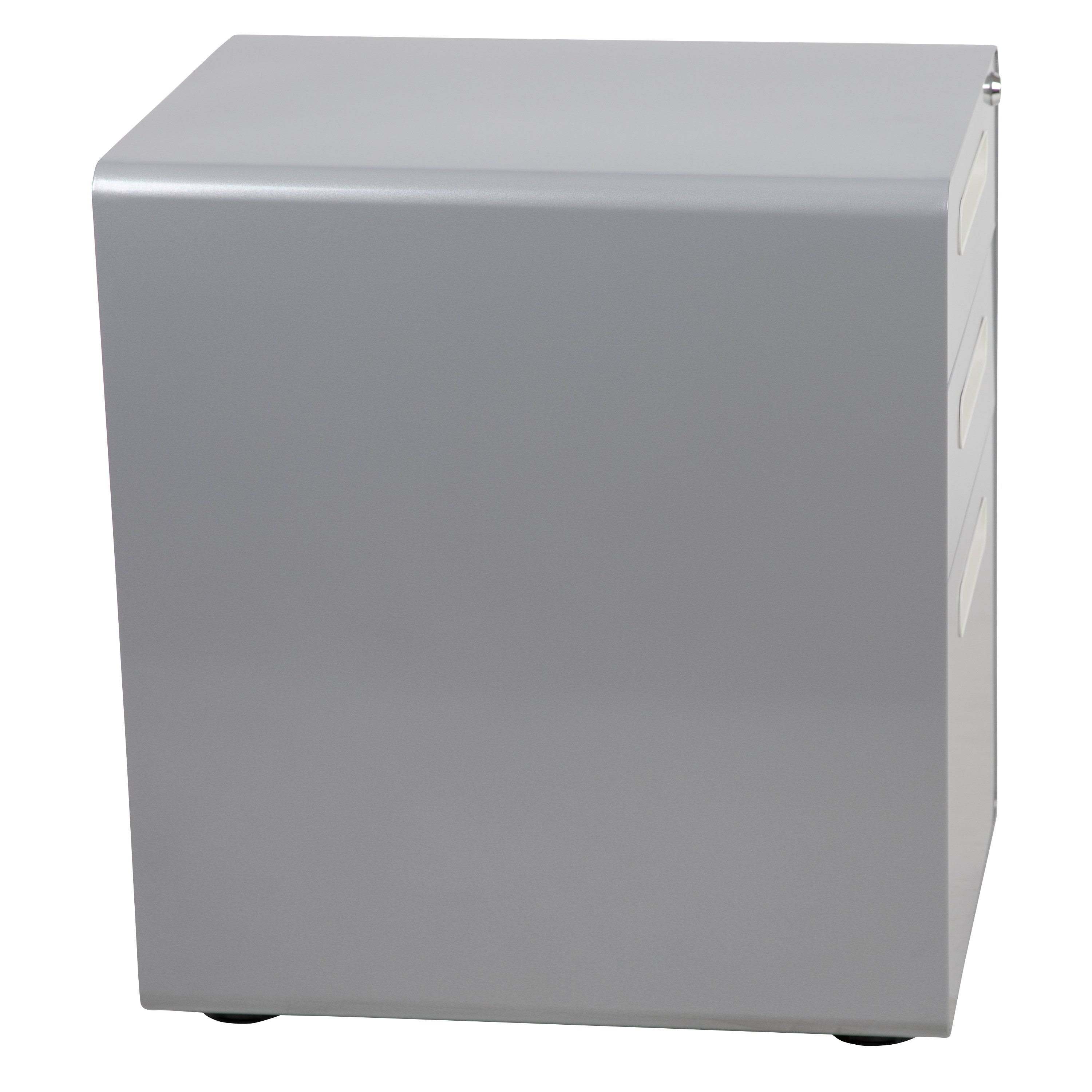 White and Charcoal 3-Drawer Mobile Locking Filing Cabinet C1284